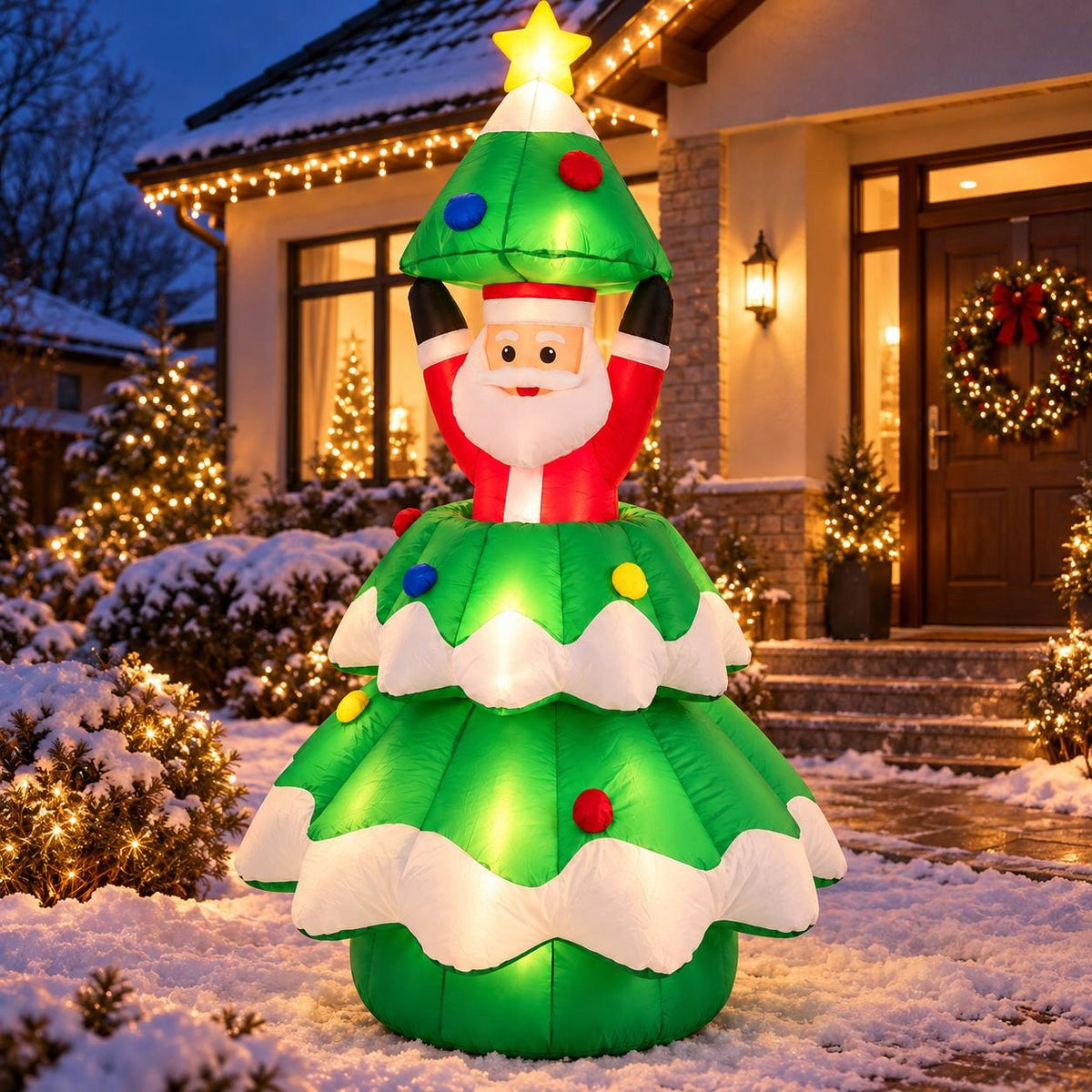 Inflatable Santa Claus In LED Christmas Tree 1,9m Moving 220V With Pump Decoration Manufacturer code 2473848959