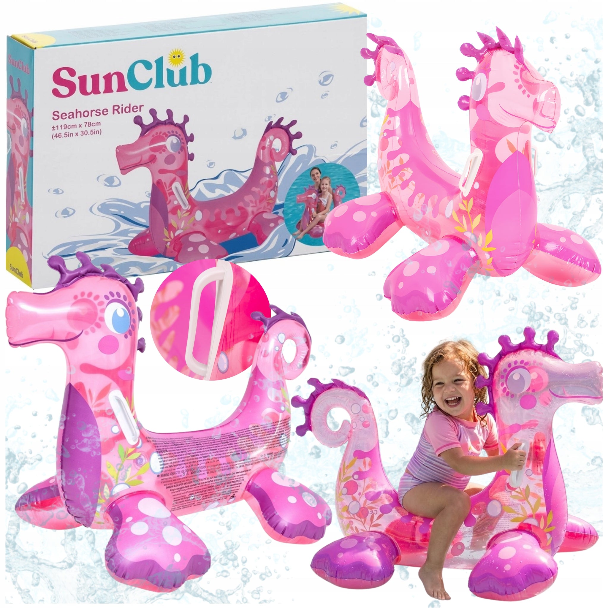 Inflatable Seahorse Large Pontoon Toy 119CM JILONG