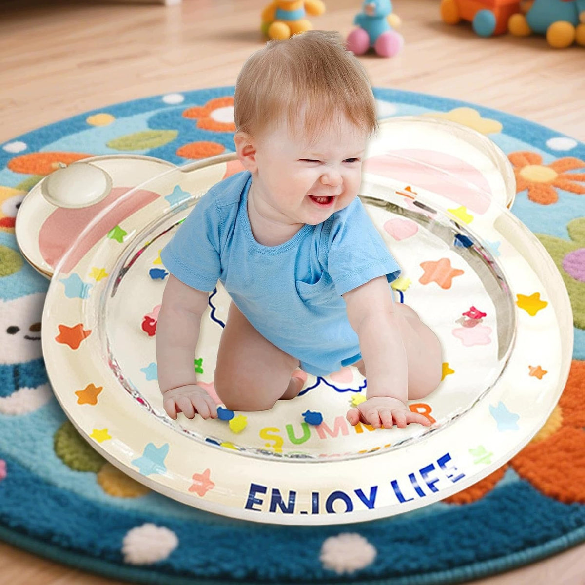 Inflatable Sensory Water Mat For Infants 100cm Round Crawling Manufacturer code Mata dla dzieci niemowląt basen dmuchany