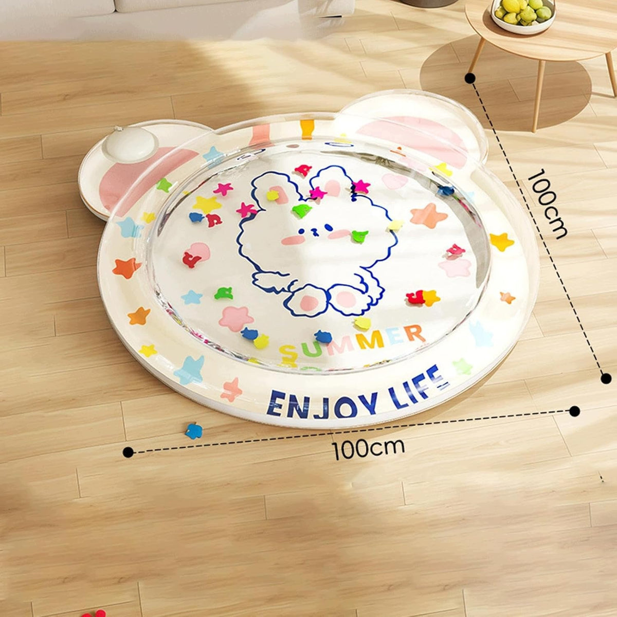 Inflatable Sensory Water Mat For Infants 100cm Round Crawling Packaging status original