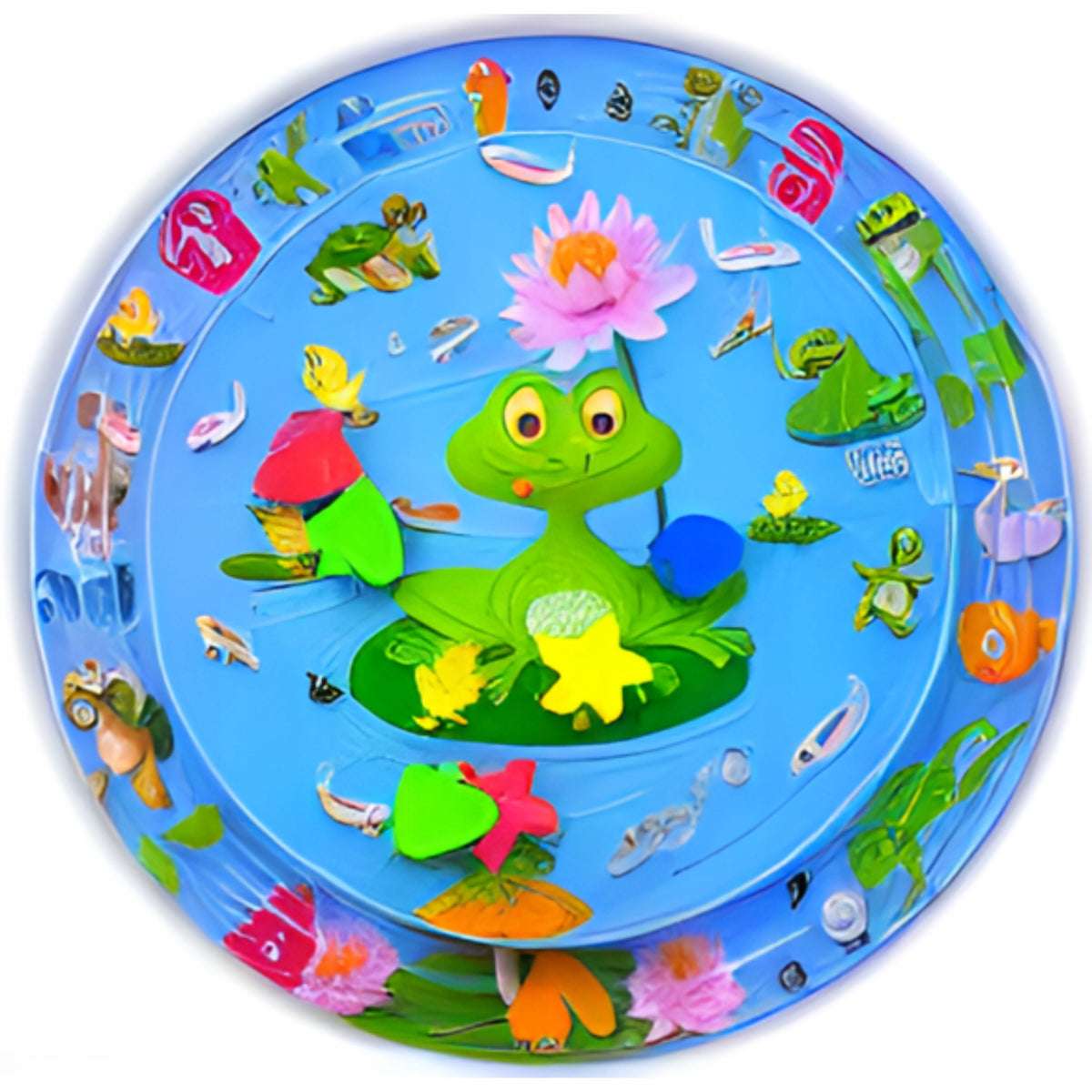 Inflatable Sensory Water Mat For Infants Zabka Okragla Mat XXL 65cm