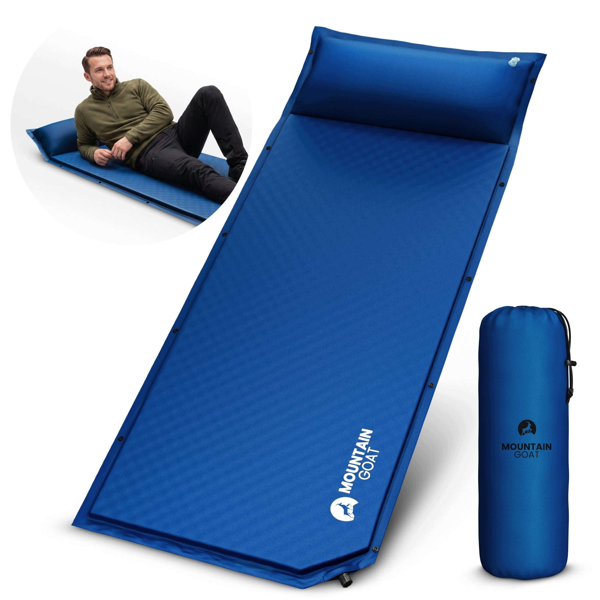 Inflatable Single Self Inflating Mattress With Cushion Tourist Mat