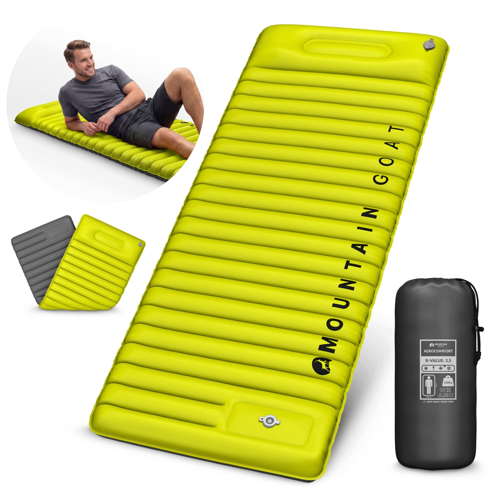 Inflatable Sleeping Mattress Thick 10cm With Pump Camping Hiking Mat