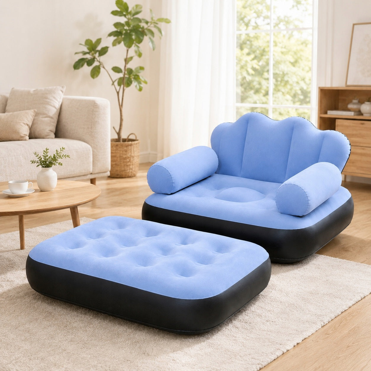 Inflatable Sofa Bed with Foot Pump for Home and Garden Brand no brand