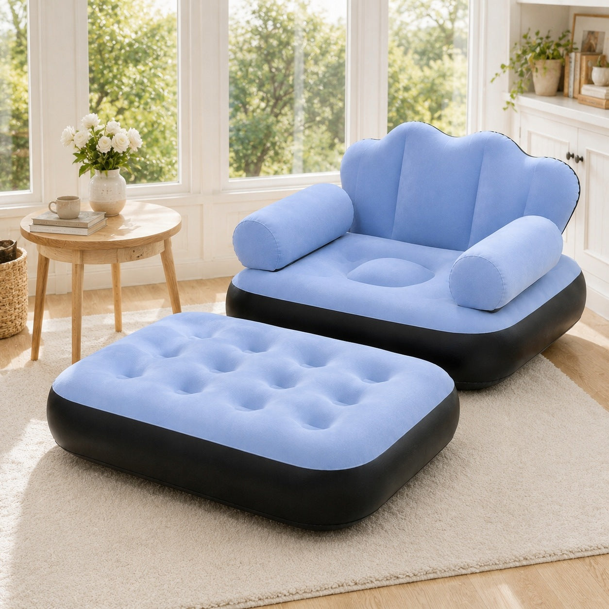 Inflatable Sofa Bed with Foot Pump for Home and Garden Manufacturer code Nadmuchiwany fotel