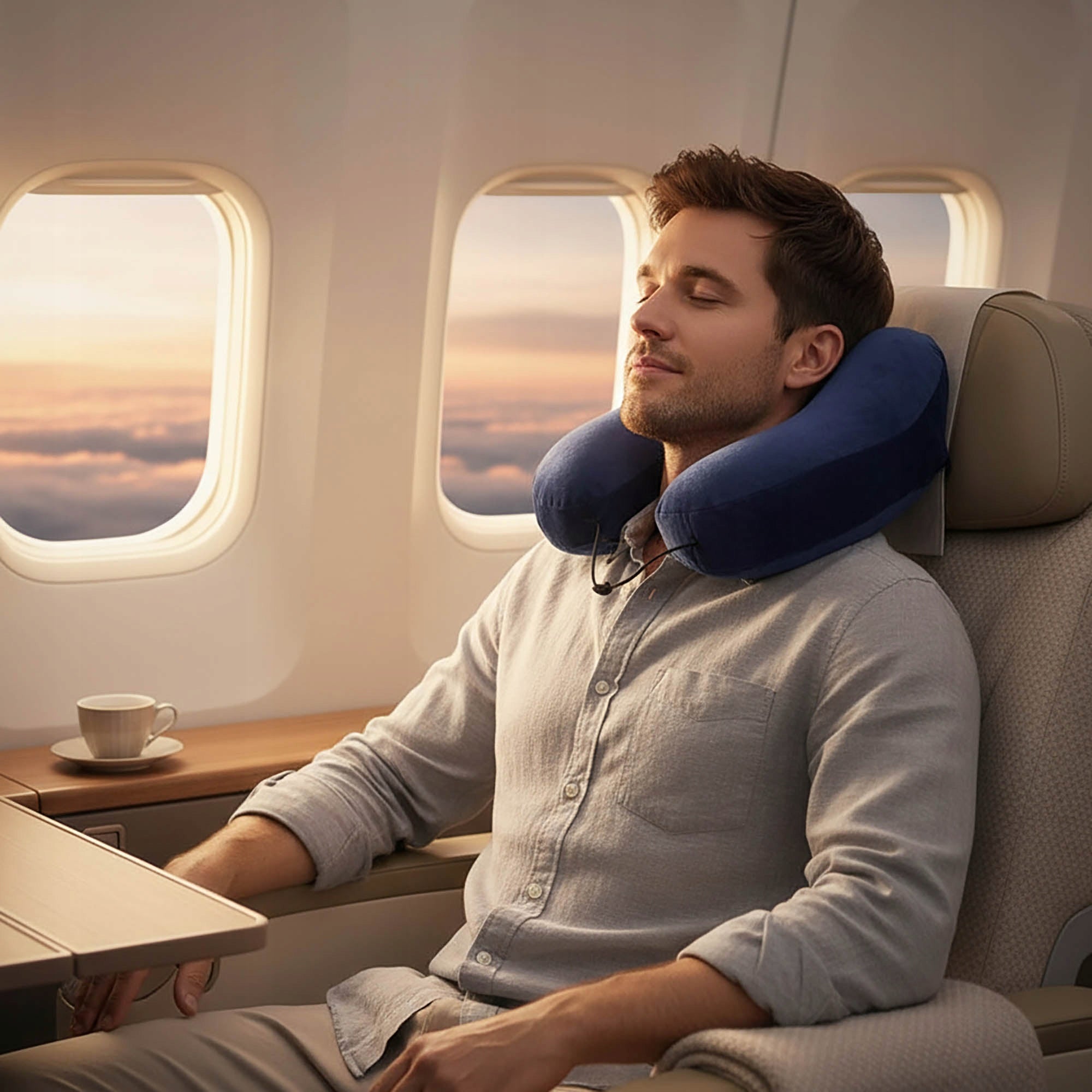 Inflatable Tourist Travel Pillow for Airplane Rogal for Neck Sleeping Brand Vitolog