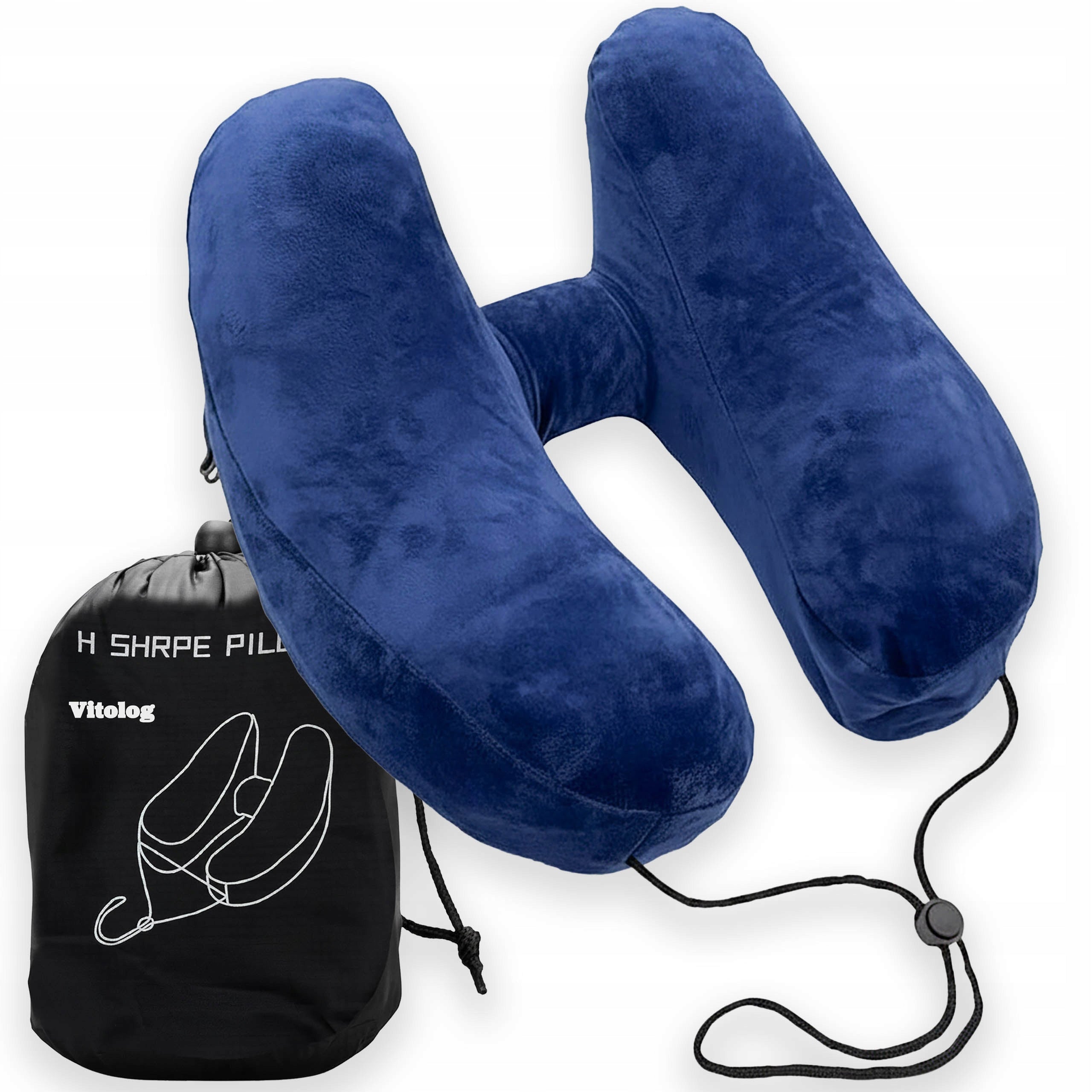 Inflatable Tourist Travel Pillow for Airplane Rogal for Neck Sleeping