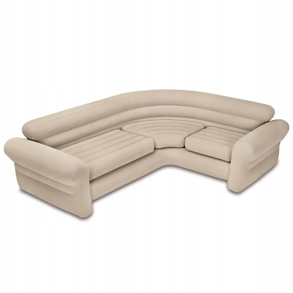 Inflatable corner sofa four-seater sofa 257x203x76 cm beige INTEX 68575 Packaging status original