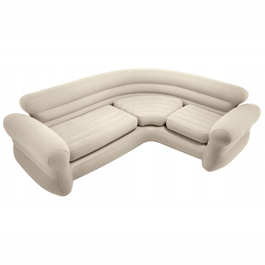 Inflatable corner sofa four-seater sofa 257x203x76 cm beige INTEX 68575