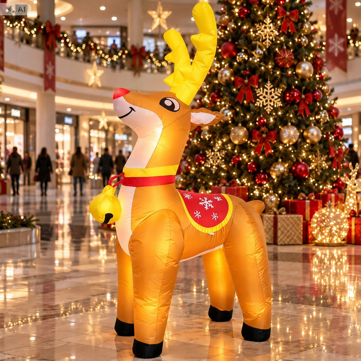 Inflatable led reindeer 180 cm polyester Christmas decoration for garden Brand Chomik