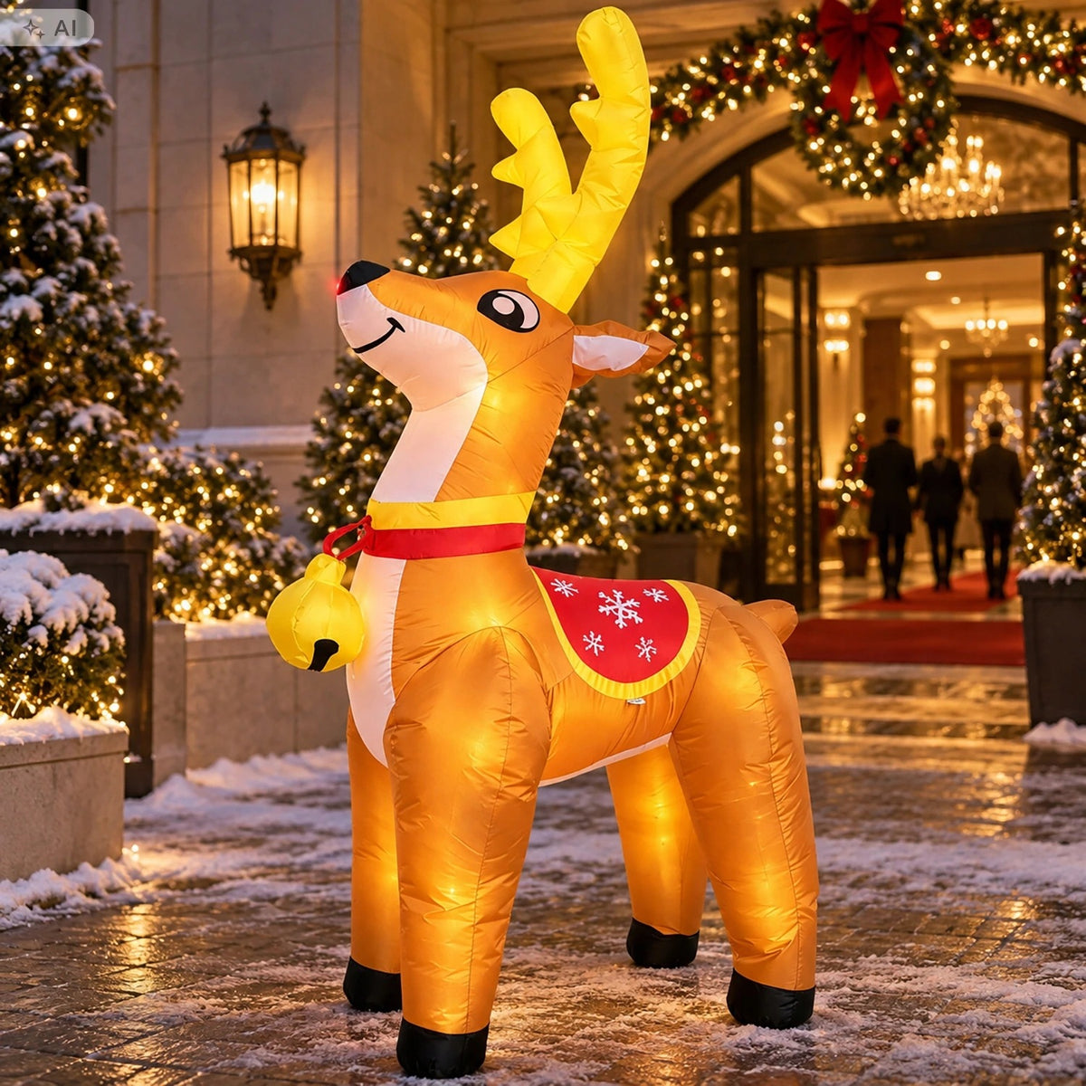 Inflatable led reindeer 180 cm polyester Christmas decoration for garden Packaging status original