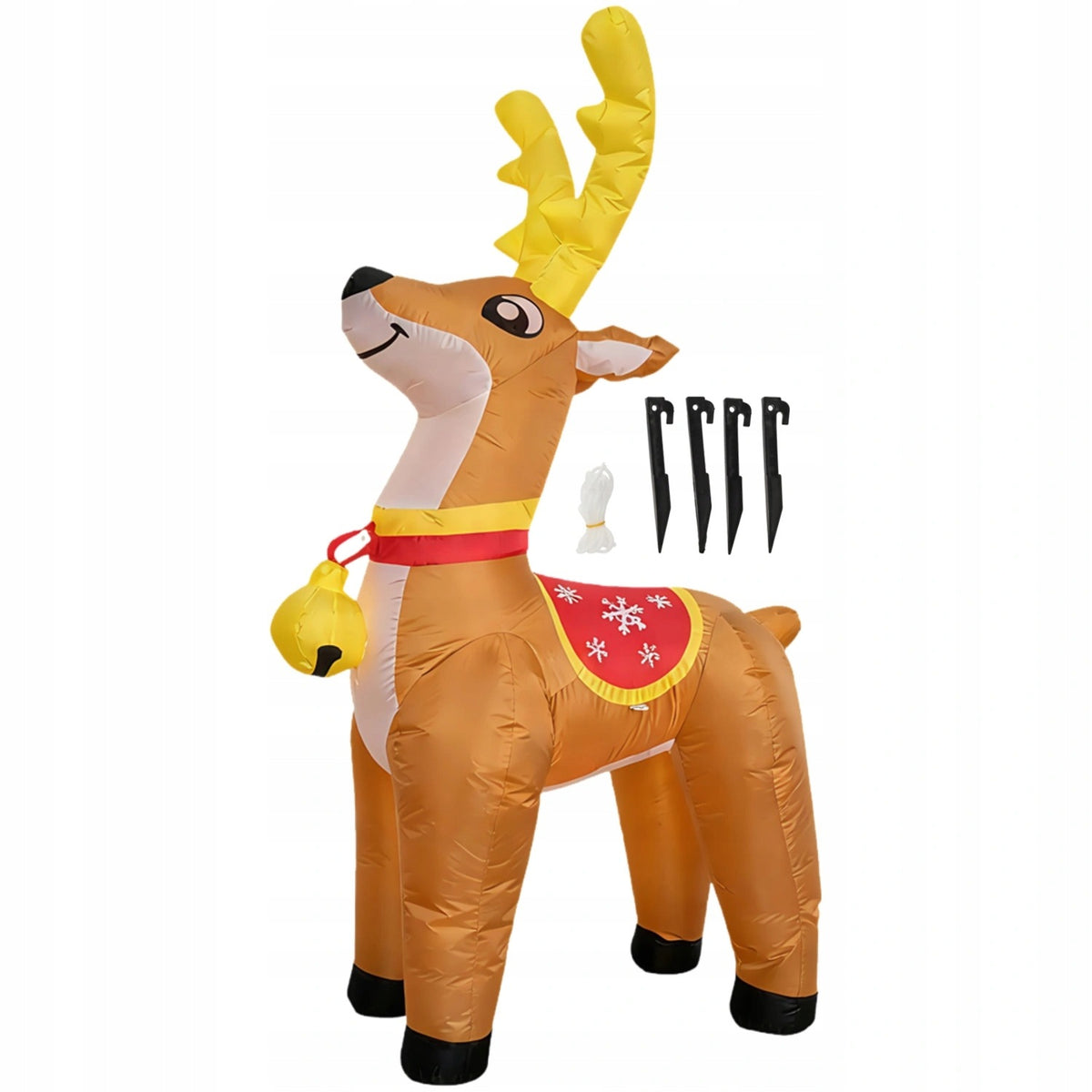 Inflatable led reindeer 180 cm polyester Christmas decoration for garden