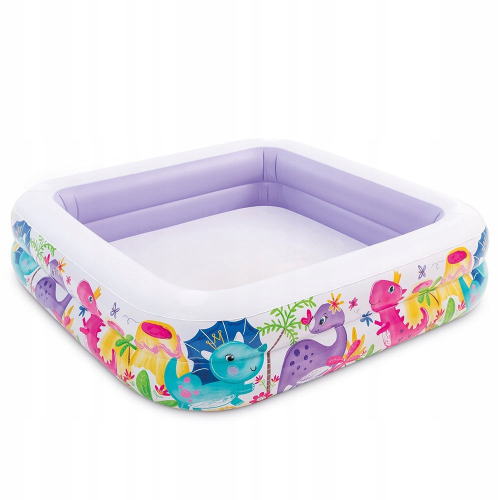 Inflatable paddling pool with visor for children purple INTEX 57470-DINO Height 122 cm