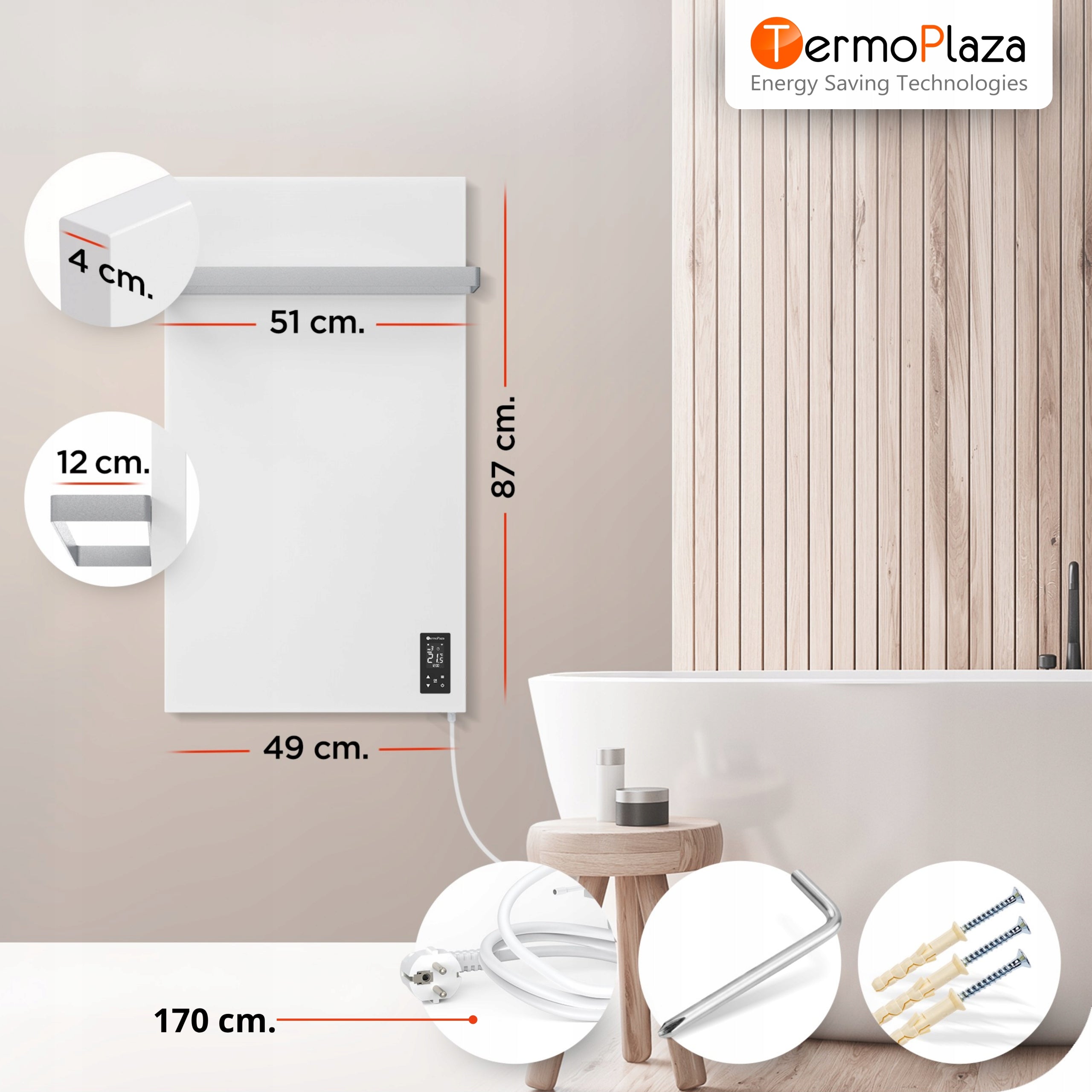 Infrared Bathroom Heater 270W 7m Energy Efficient WIFI Panel Manufacturer code 270DT WIFI