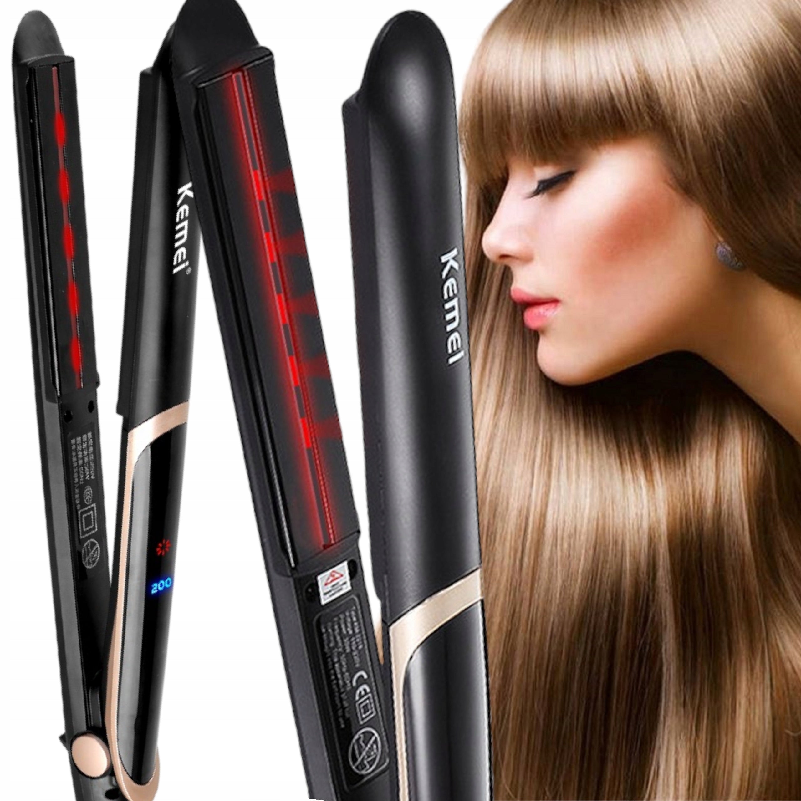 Infrared Hair Straightener Ceramic with Ionization Professional