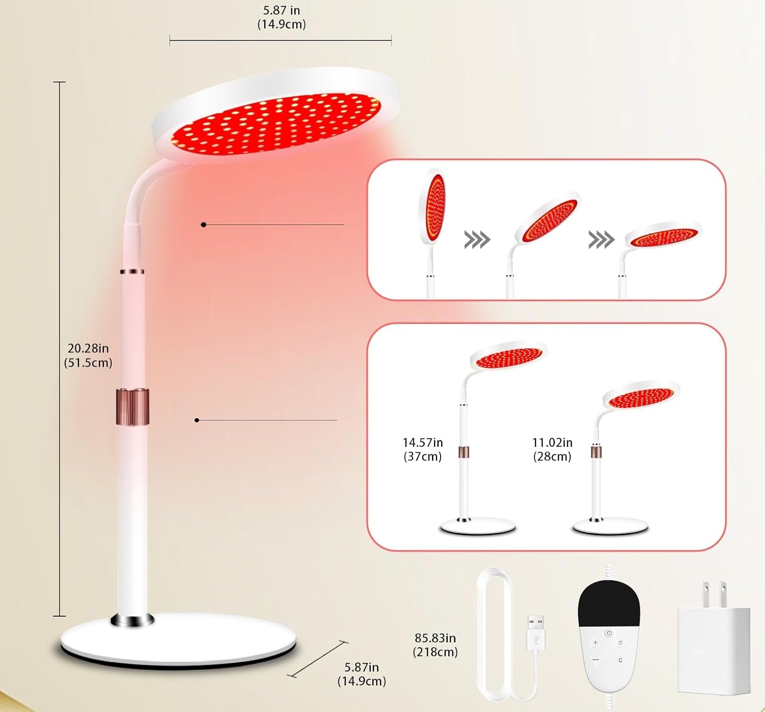 Infrared LED Lamp 660 850nm 100 LED Tripod Therapy Red Light Medical device no