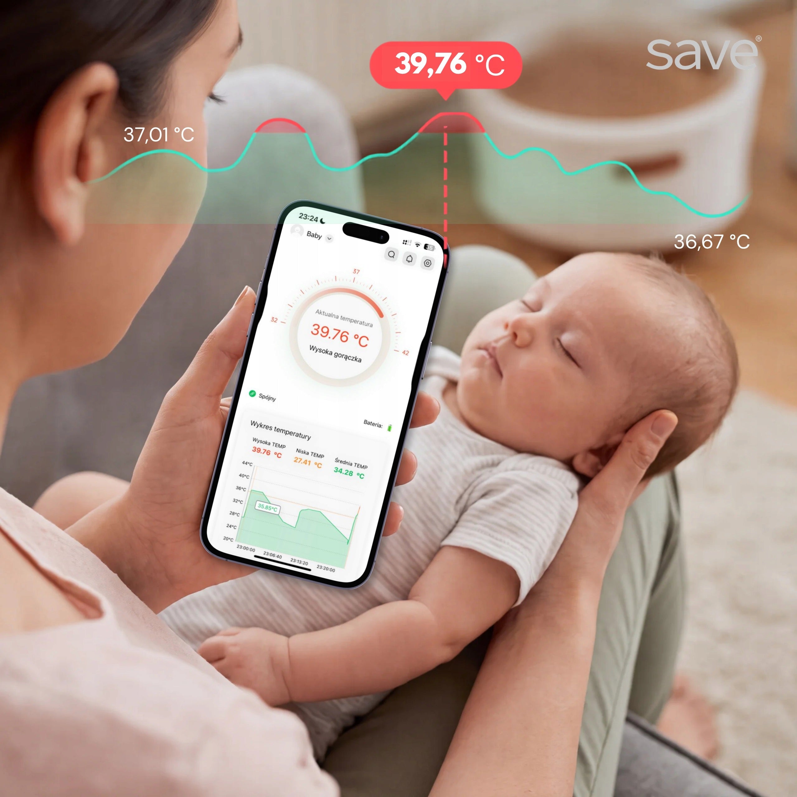 Infrared Non-Contact Medical Thermometer for Infant Baby SAVE Packaging status original