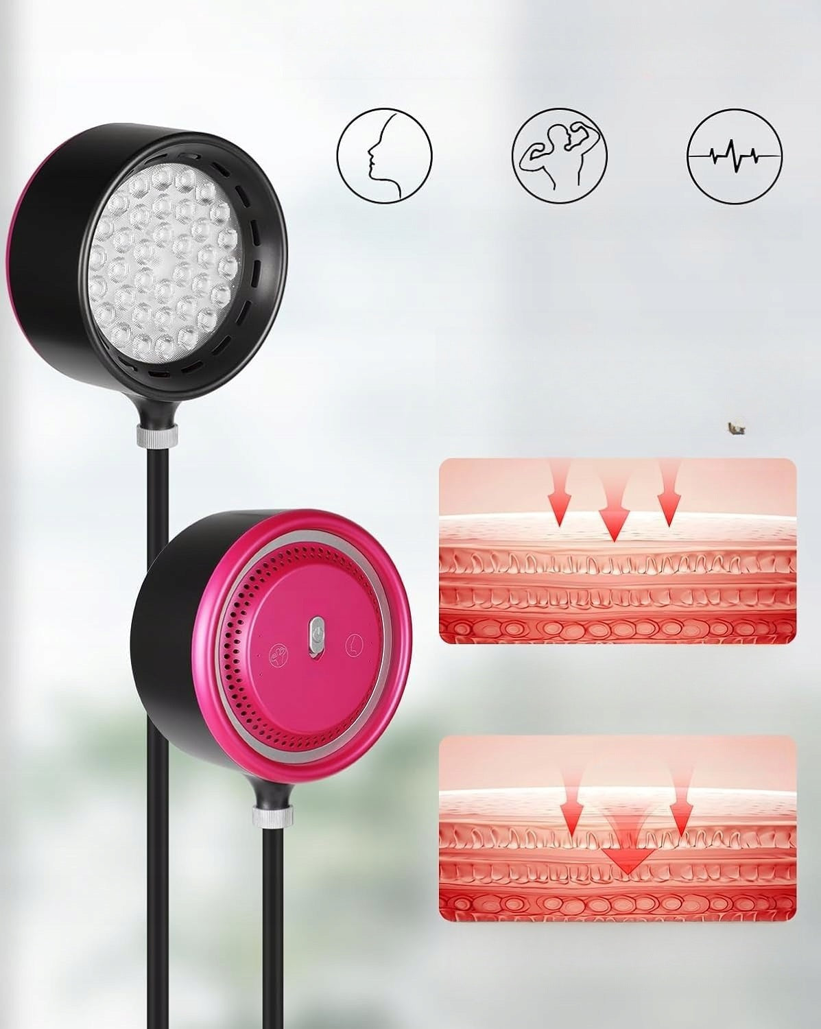 Infrared healing lamp adjustable angle and height glasses E27 Medical device no