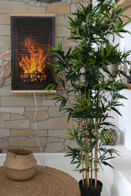 Infrared radiator TRIO with TEMPERATURE CONTROLLER pattern: FIREPLACE Packaging status original
