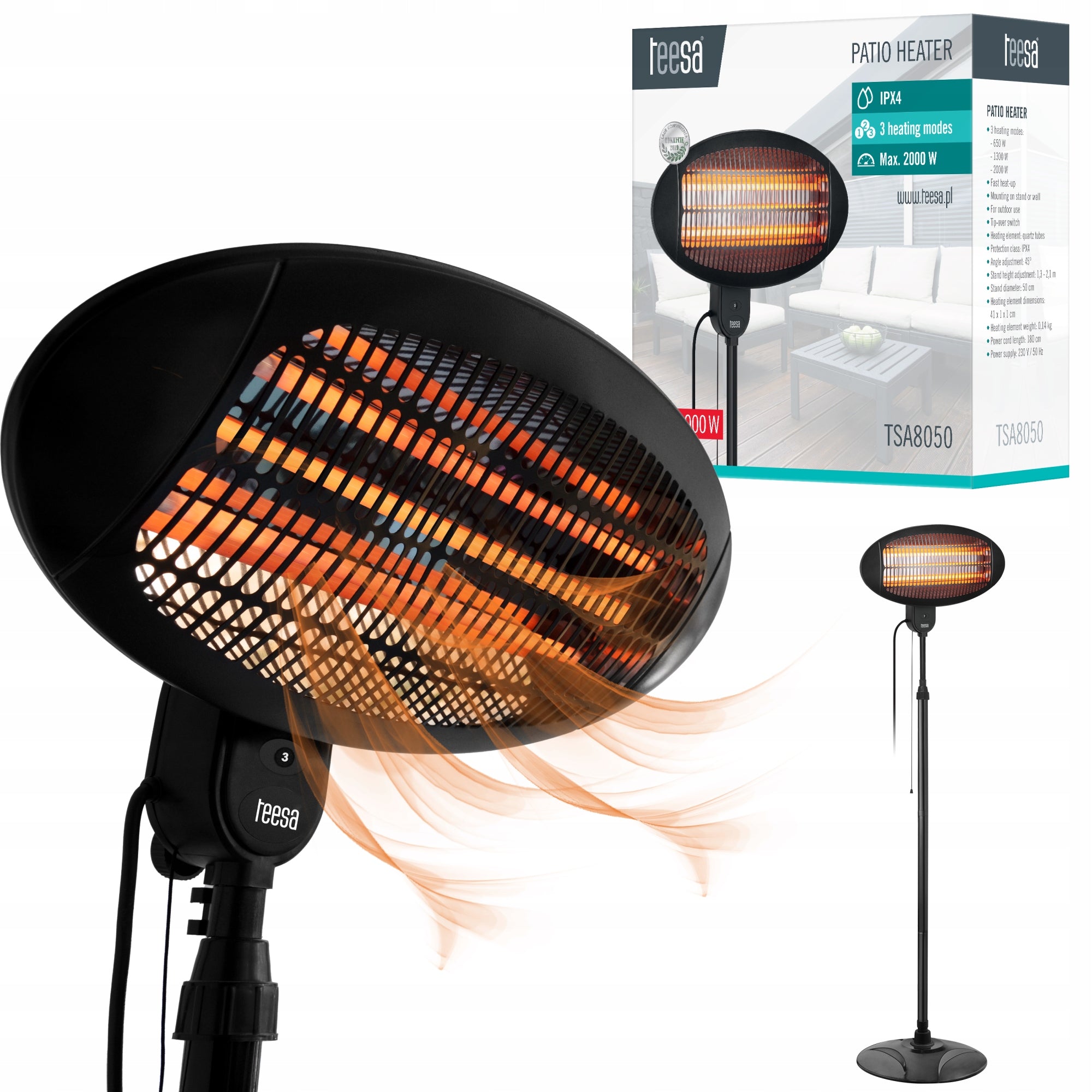 Infrared radiator for terrace Teesa heater