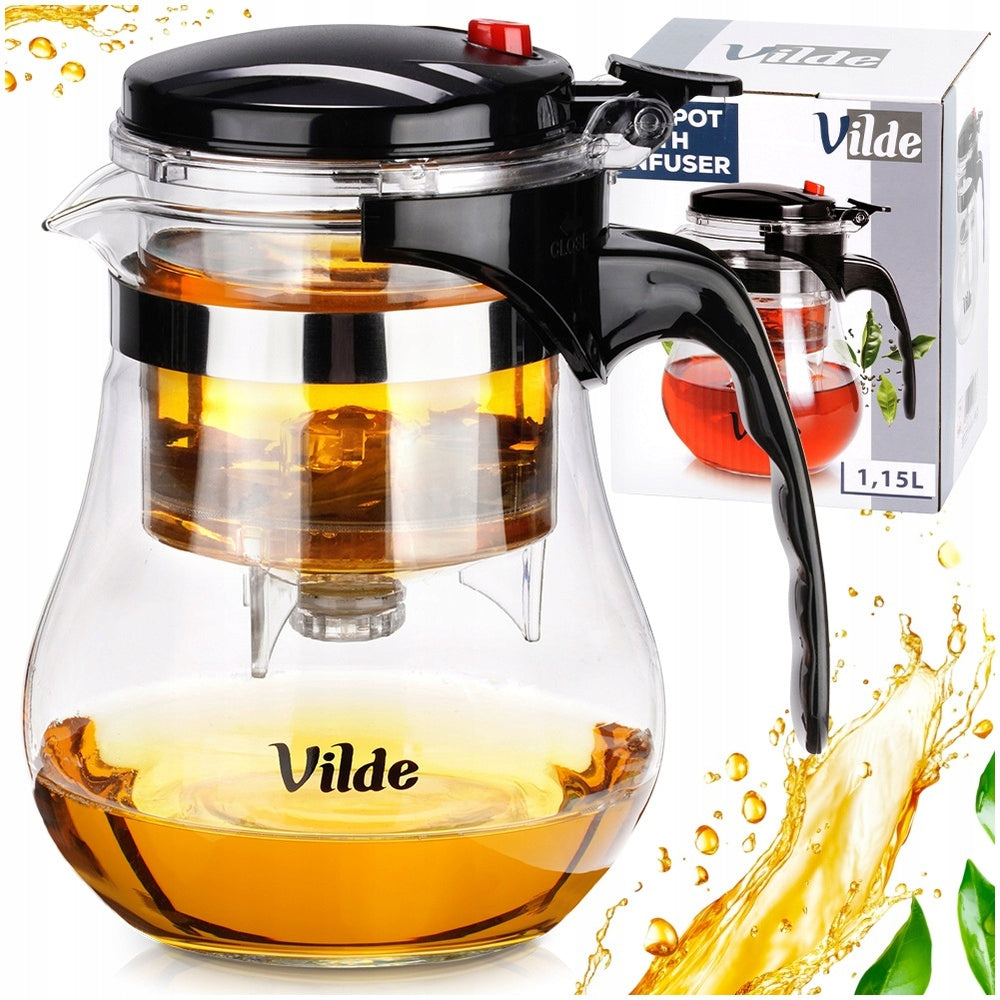 Infuser JUG WITH Strainer teapot brewing herbs 1,15L