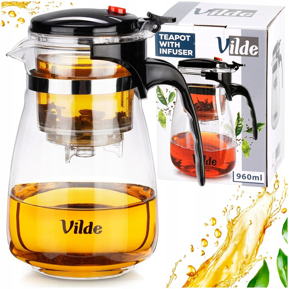 Infuser JUG WITH Strainer teapot brewing herbs 960 ml