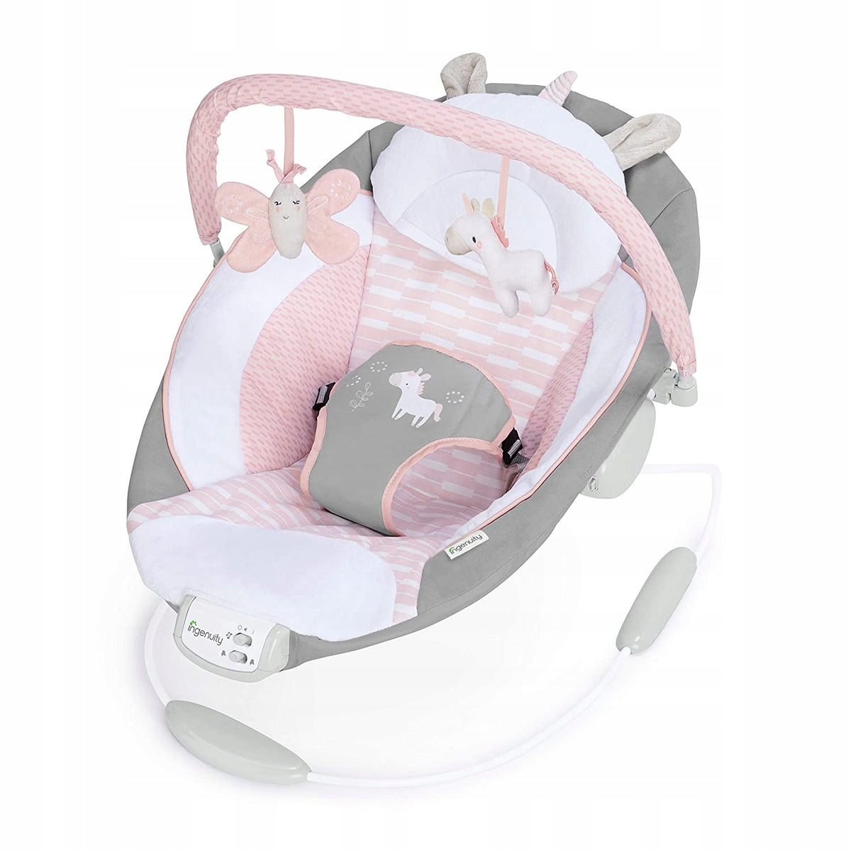 Ingenuity Vibrating lounger with melodies Unicorn pink from 0-9 kg
