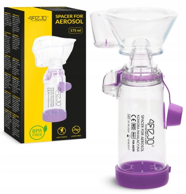 Inhalation chamber inhaler for children and adults 4FIZJO PURPLE
