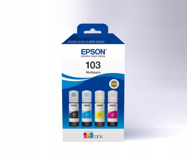 Ink Epson 103 SET CMYK 4x 65ml for EcoTank L1350 L3351 L3356 L3360 L3366 Manufacturer code C13T00S64A