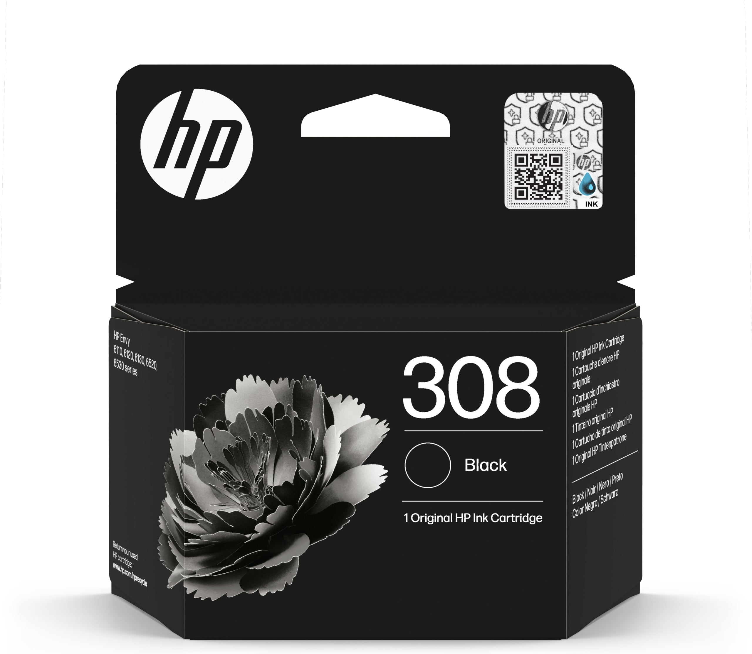 Ink HP 308 - 7FP21UE black original for Envy 6110e, 6120e, 6122e, 6130e Packaging status original