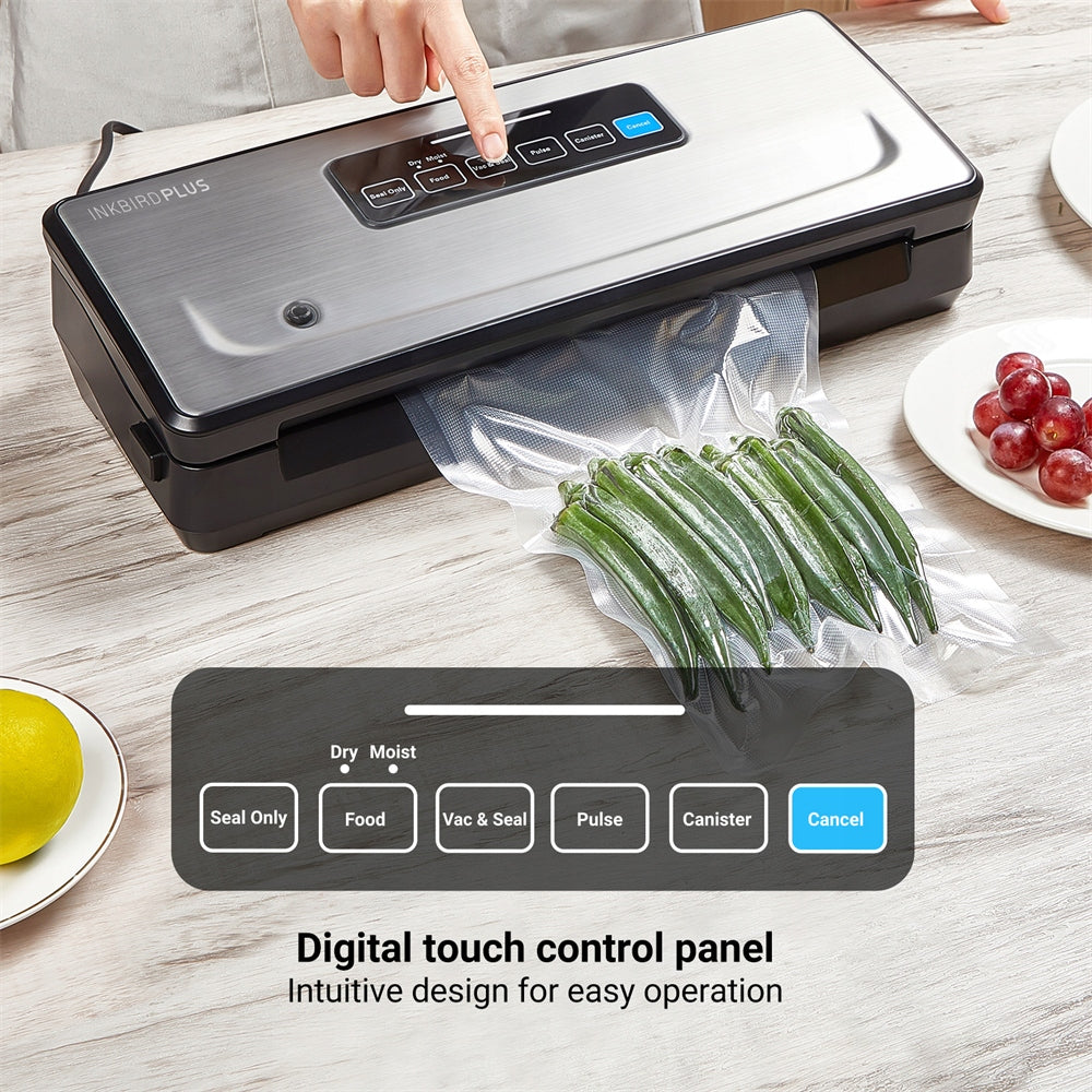 Inkbird INK-VS02 Automatic Vacuum Sealer Packer Food Sealer Wet & Dry Mode Dominant color black