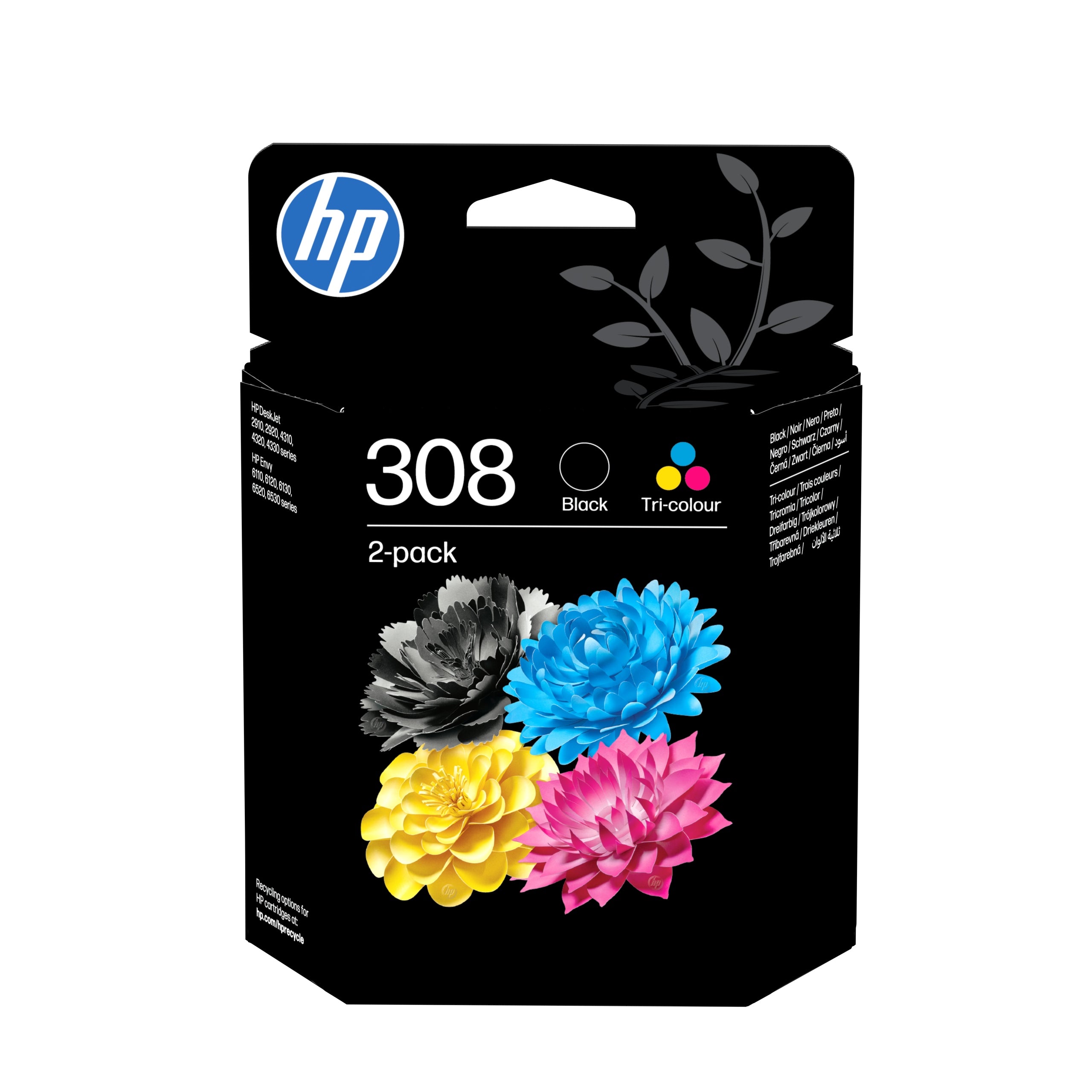 Inkousty HP 308 dvojité balení černý a tříbarevný Manufacturer HP