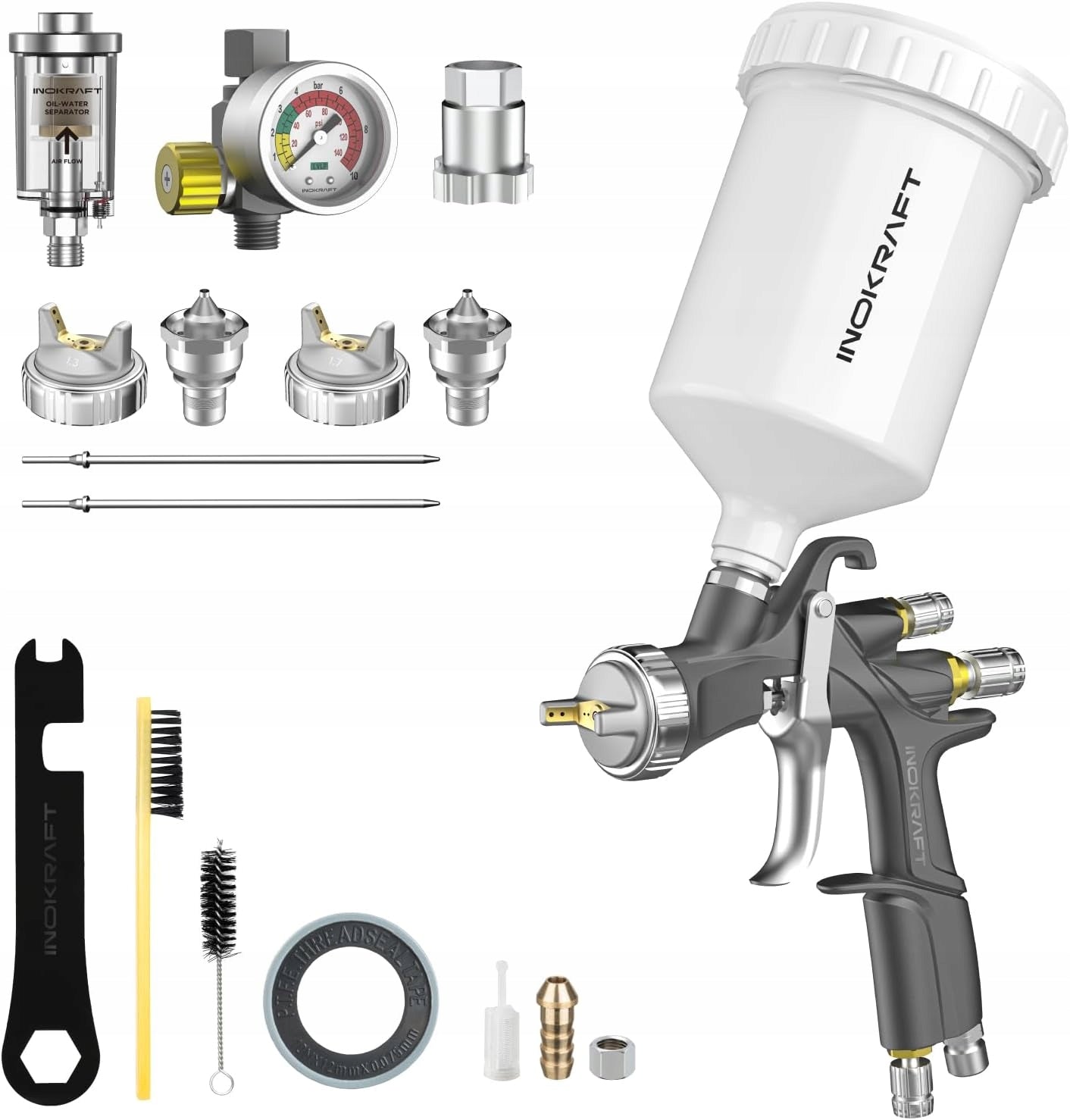 InoKraft D1 LVLP Air Spray Gun Premium Kit M646