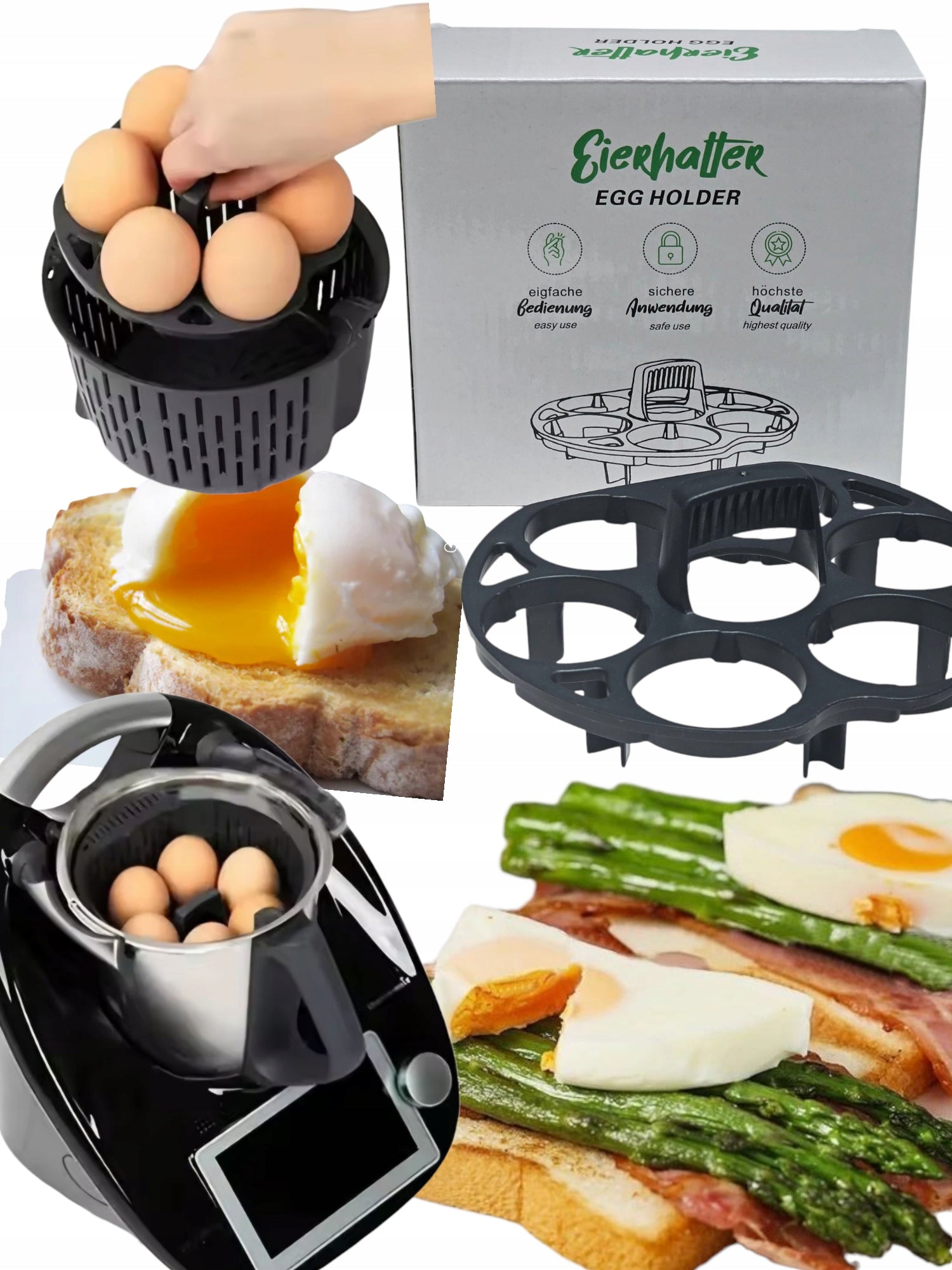 Insert handle for cooking eggs in Thermomix Monsieur Cuisine