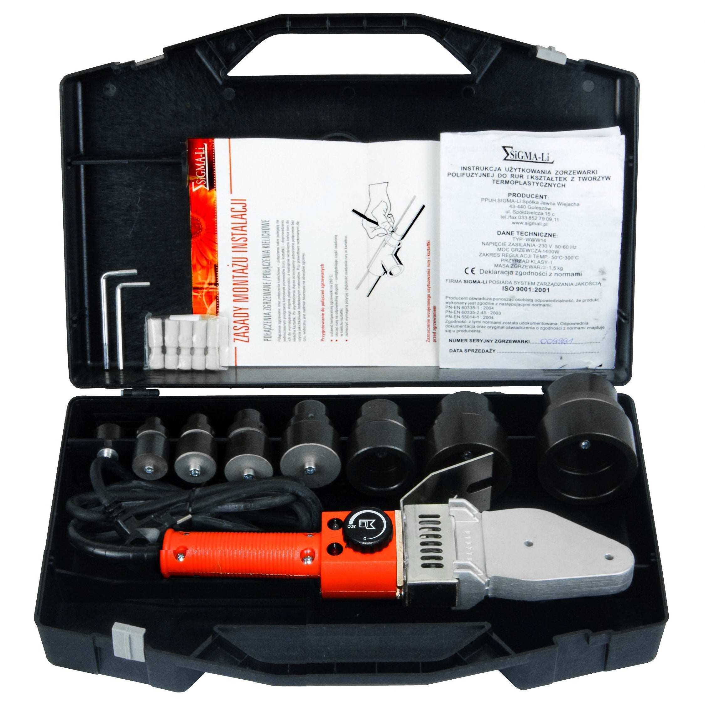 Installation welding machine maxi for pipes PP-R 20-63 Sigma 1400 W
