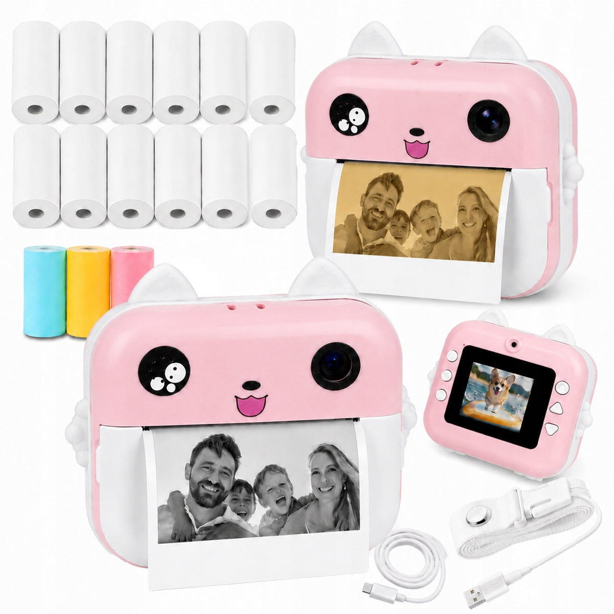 Instant Camera for Kids Click ZOOM 48Mpx with LCD Screen 15 ROLLS Brand Stator