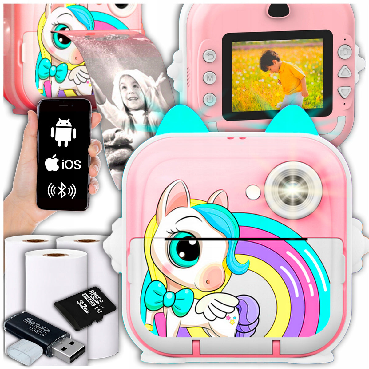 Instant Camera for Kids Mini Printer INNEXO Camera Games Printer