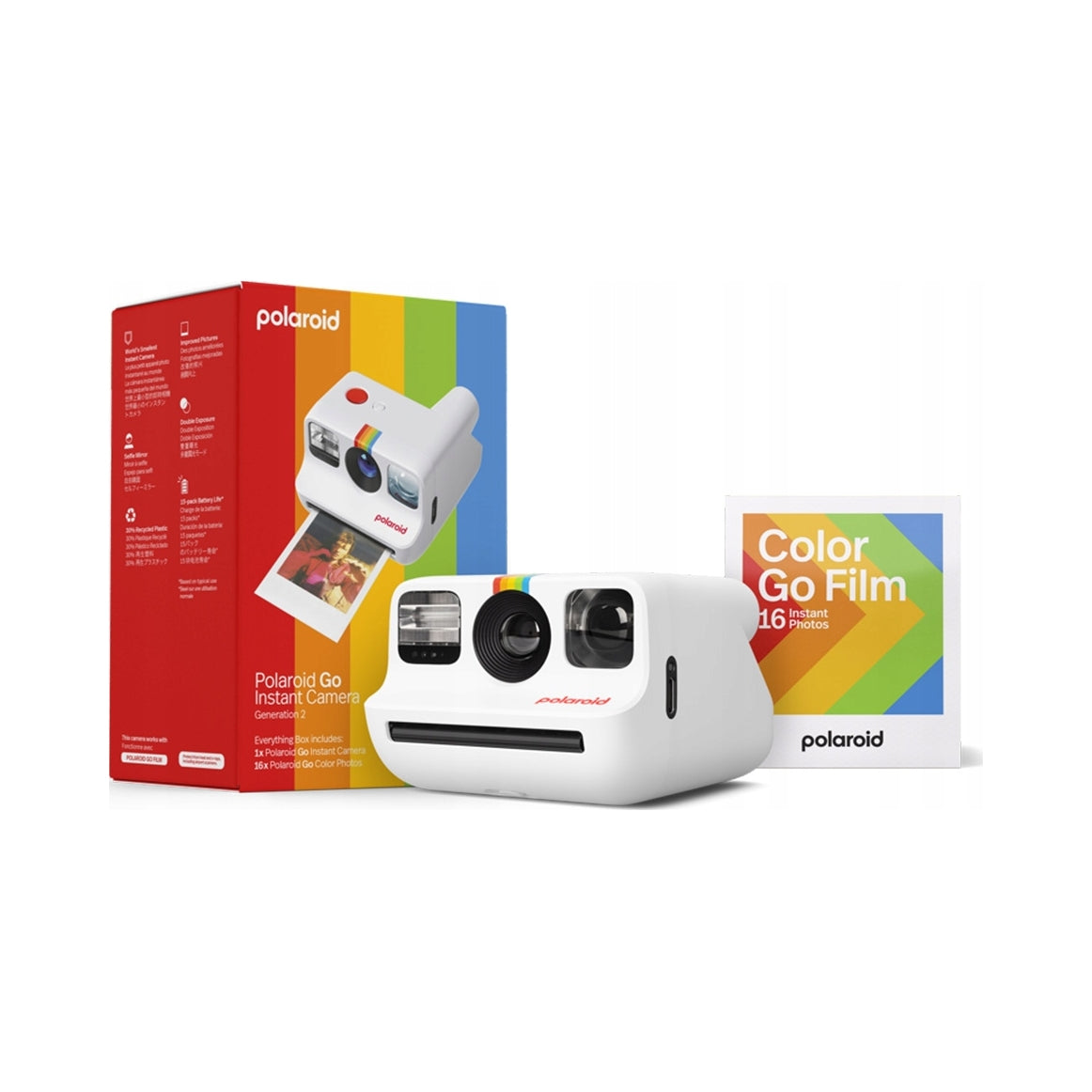 Instant camera Polaroid Go 2 with self-timer + 16 photos White