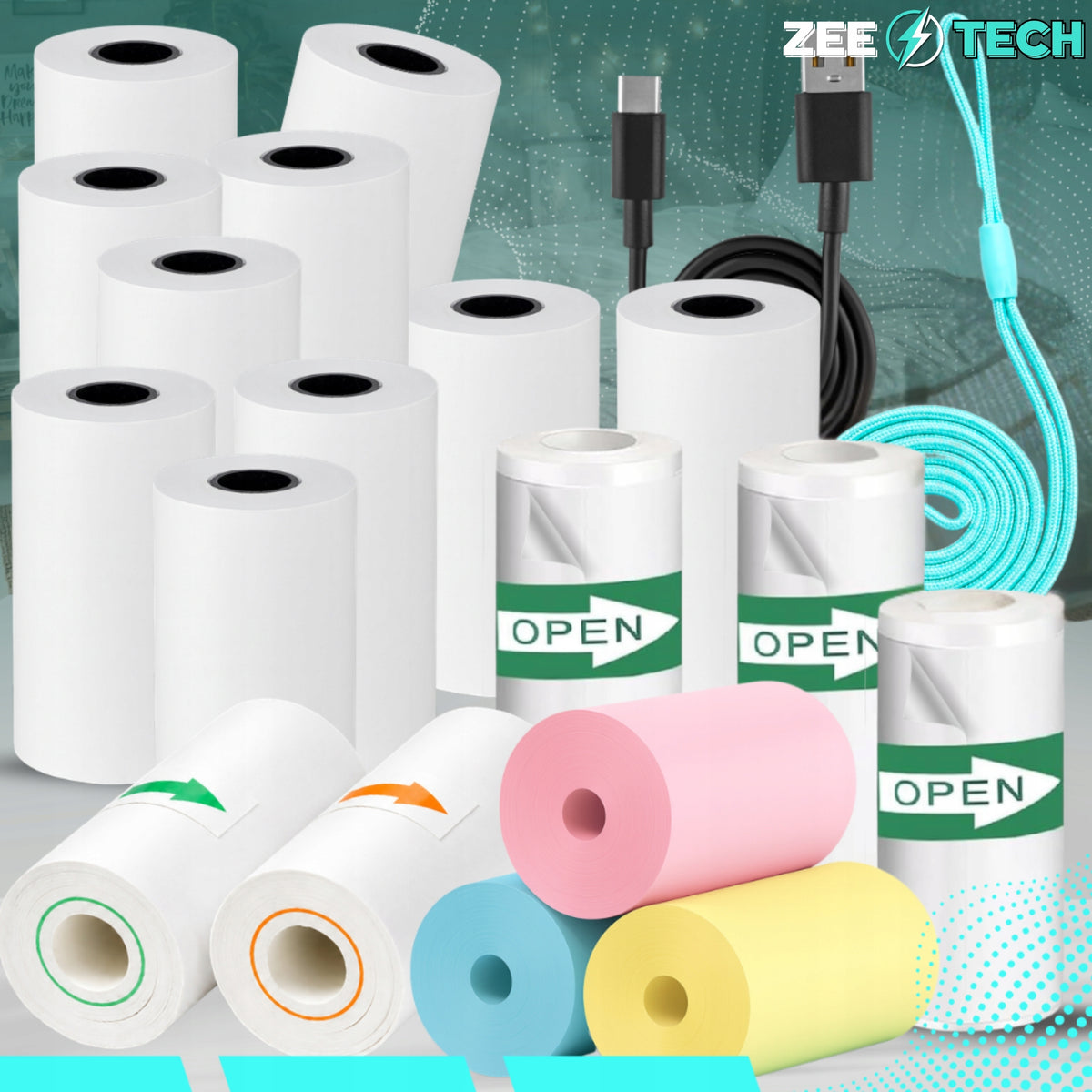 Instant digital camera for kids Print mini printer + 18 rolls Packaging status original