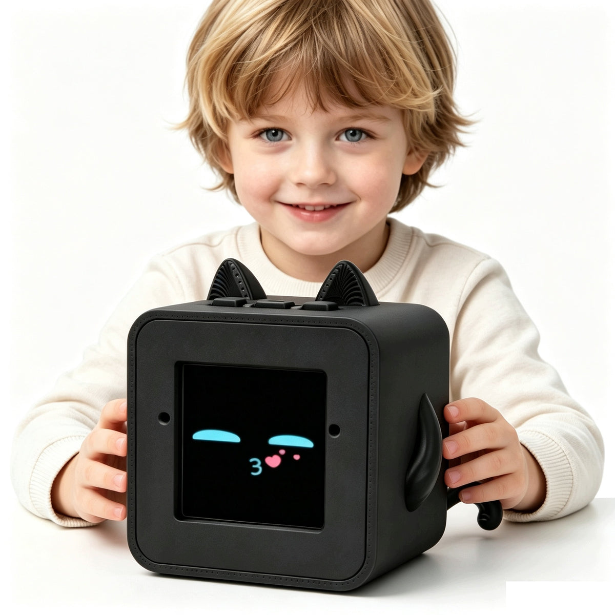 Intelligent Mini Robot AI SPEAKS in Polish Companion Emotions Cat Ears