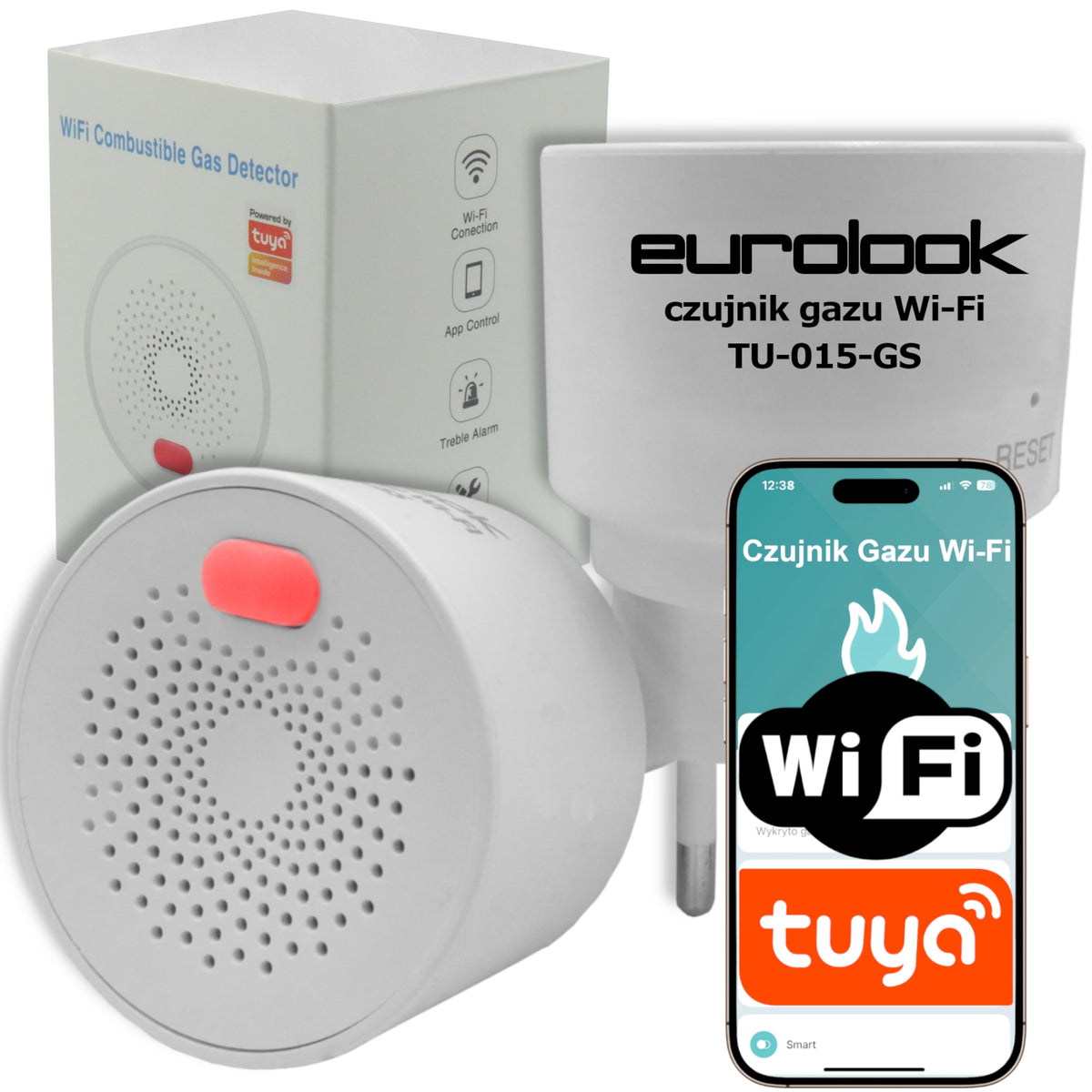 Intelligent Sensor Gas Detector WiFi TUYA SMART Socket ALARM Packaging status original