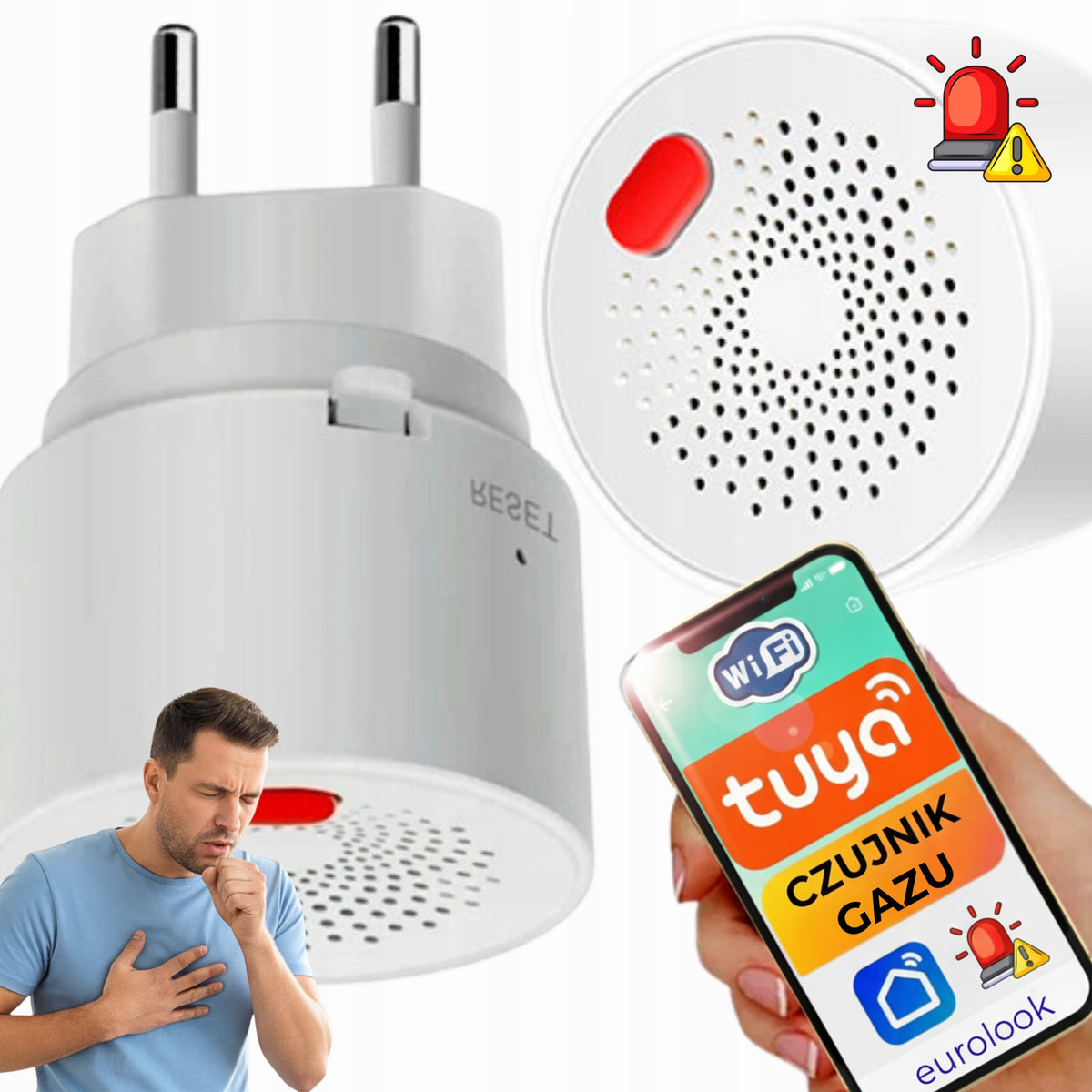Intelligent Sensor Gas Detector WiFi TUYA SMART Socket ALARM