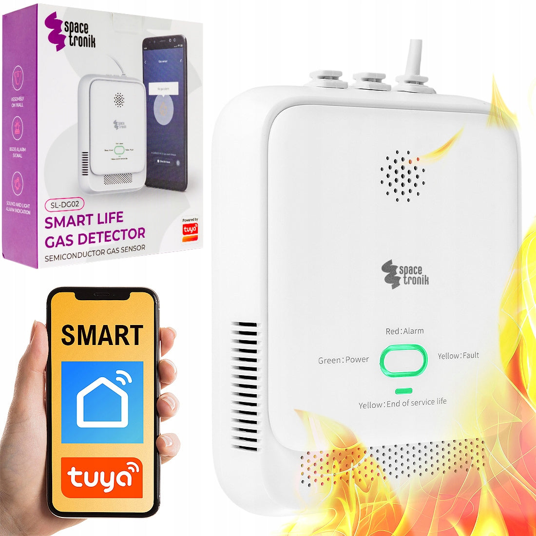 Intelligent natural gas sensor methane 85dB LPG Tuya WiFi Application