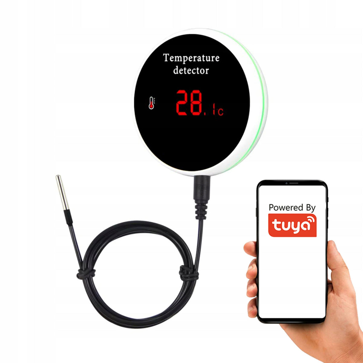 Intelligent temperature sensor hermetic probe 3mAlarm WiFi screen TUYA