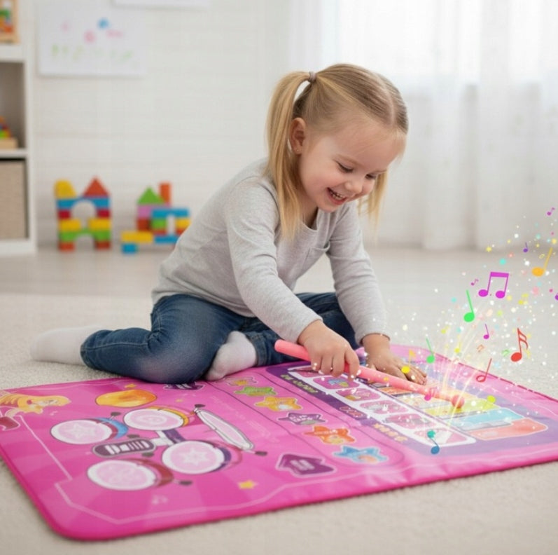 Interactive 2-in-1 Mat, Piano and Electronic Drums for Kids Kid's age 12＋ months