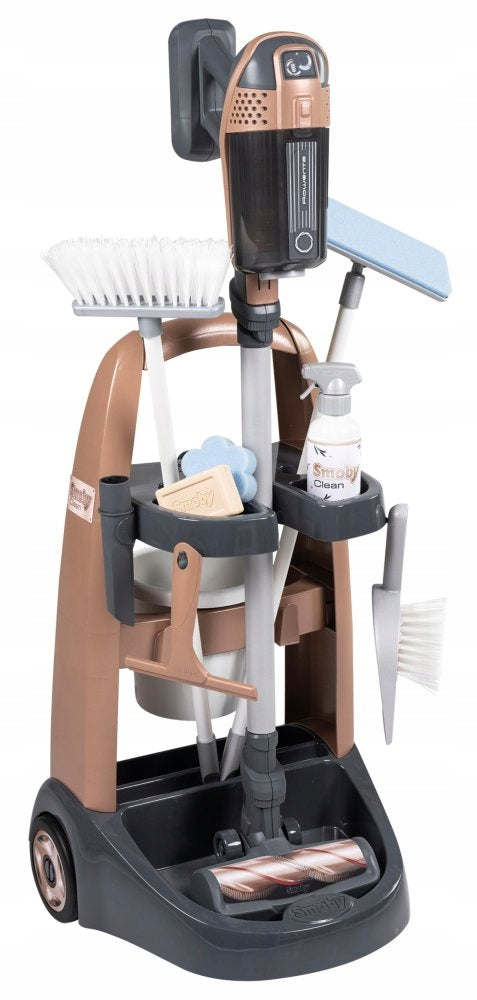 Interactive Cleaning Cart with Rowenta Vacuum Cleaner 10 Accessories Smoby Brand Smoby