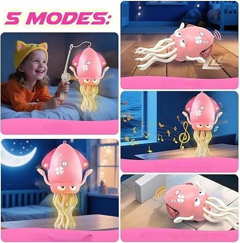 Interactive Dancing Octopus | Music | USB | LED | Pink Brand no brand