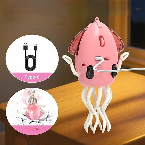 Interactive Dancing Octopus | Music | USB | LED | Pink Packaging status original