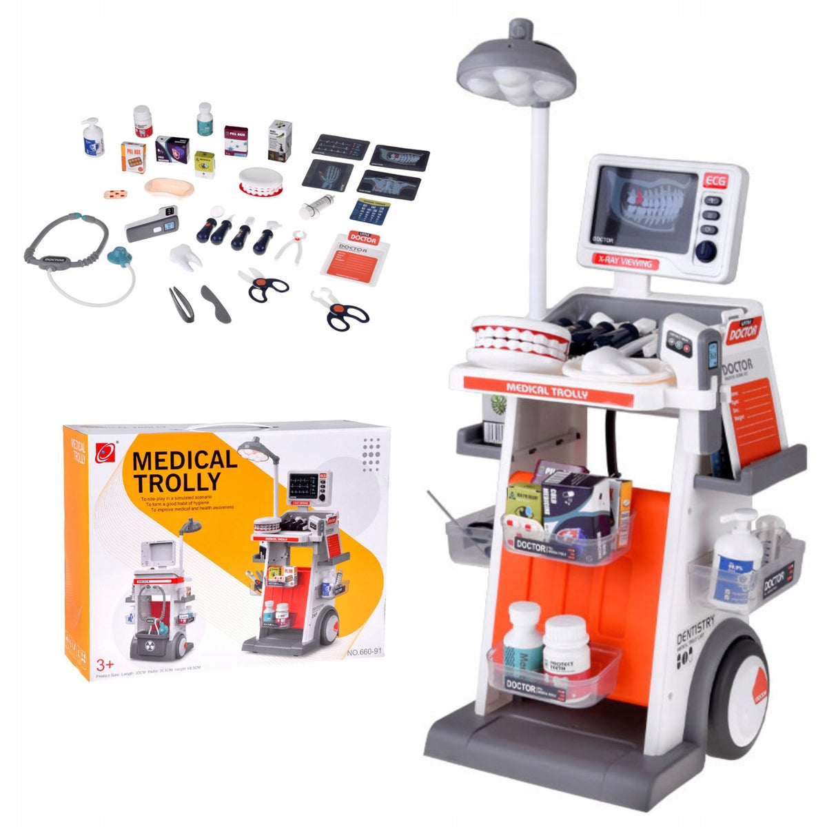 Interactive Doctor and Dentist Stroller Medical Kit for Kids