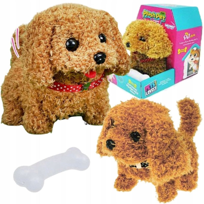 Interactive Dog Poodle Plush Walks Bark Reacts to Bone WOOPIE